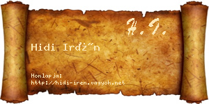 Hidi Irén névjegykártya